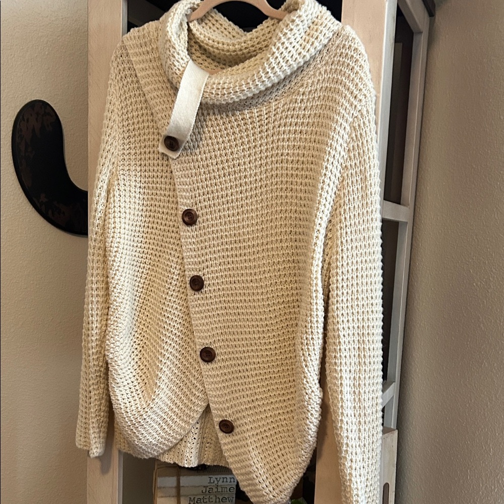 Tantrums Cream Cowl Neck Sweater